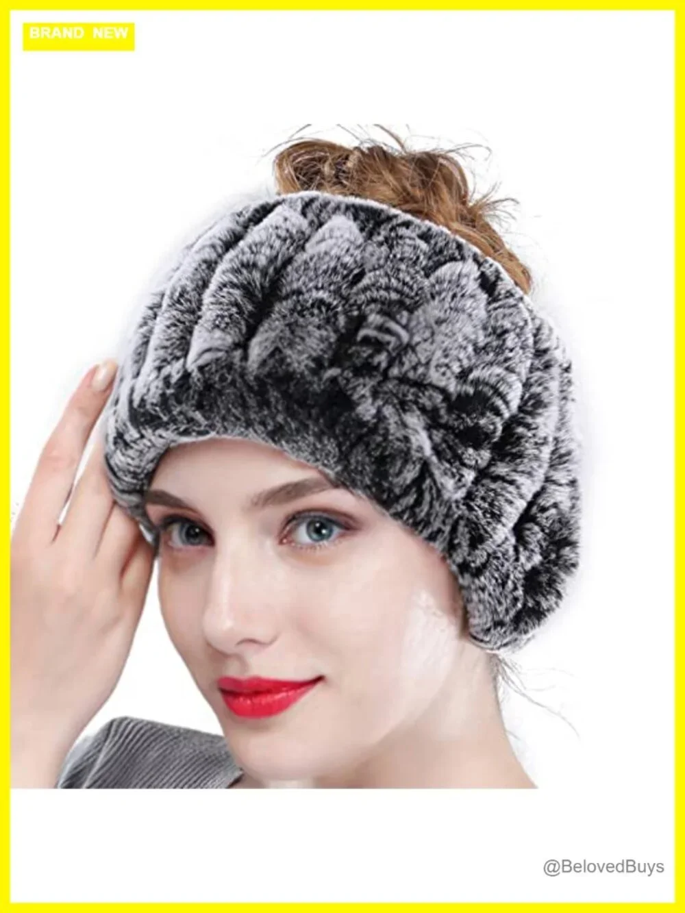 Real Rabbit Fur Headband Scarf Multifunctional Neck Warmer Hat